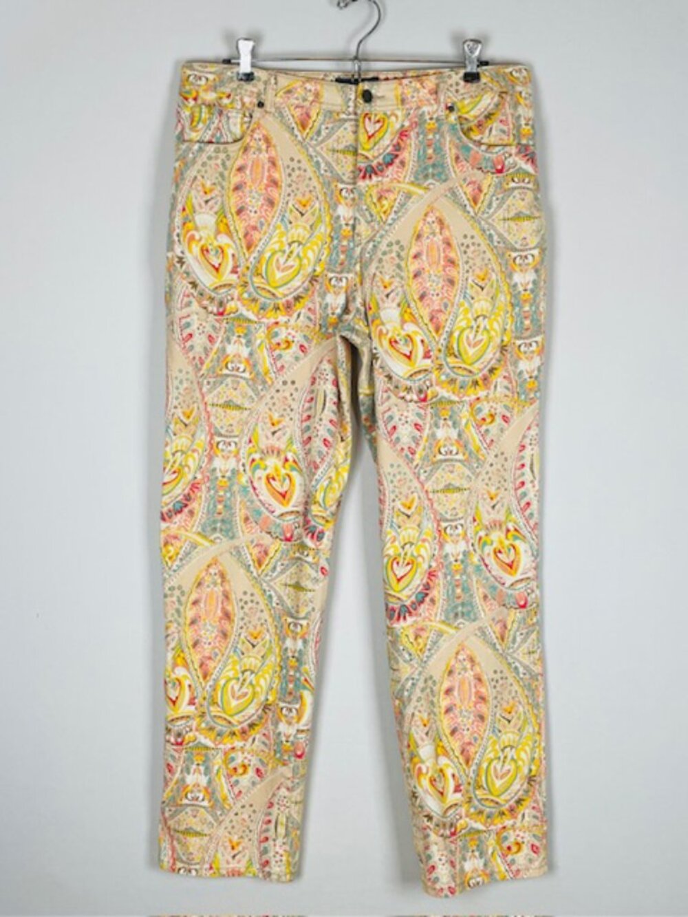 Charter Club Jean Shop High Rise Jeans Sz 14 Stretch Paisley Boho Artsy Indie